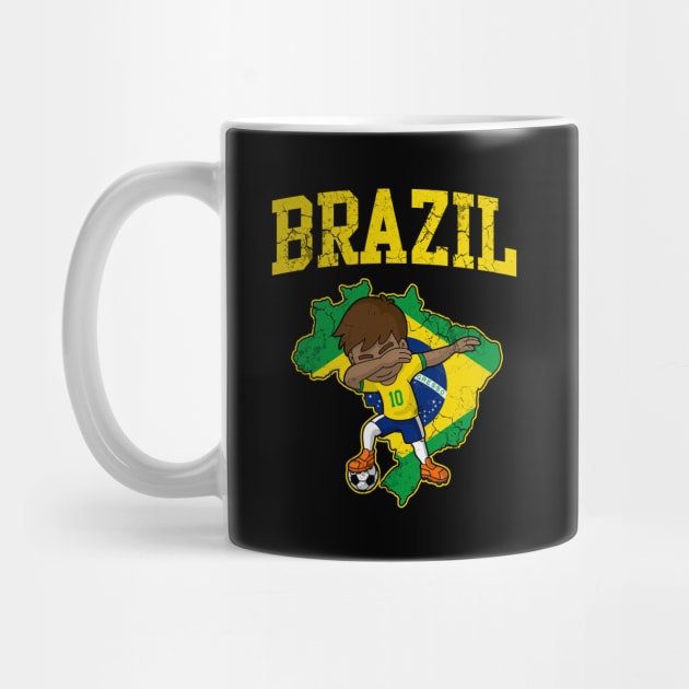 Brazil Soccer Football Boy Brazilian Flag Map by E